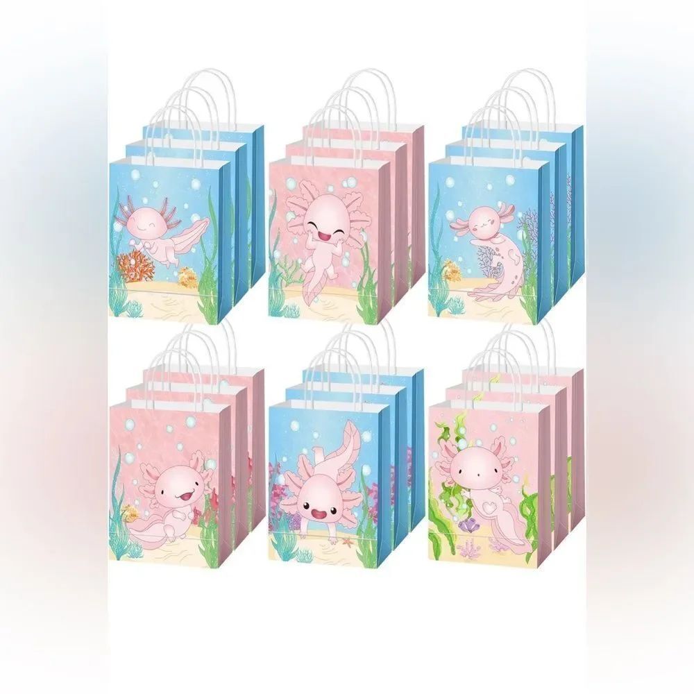 Axolotl cute Gift Bags Set perfect for birthday party